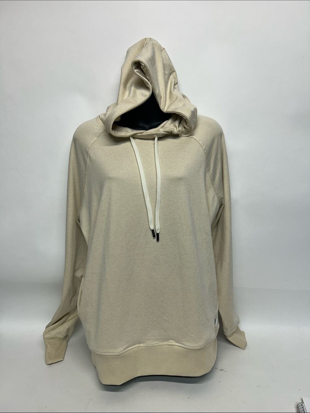 Women's Cream Hoodie Pullover Sweater small feat